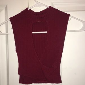 Burgundy keyhole top